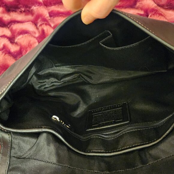 Vtg Coach F10910 MEDIUM Soho Hobo Y2K Black Leather Shoulder Bag Silver Buckle - Picture 10 of 15